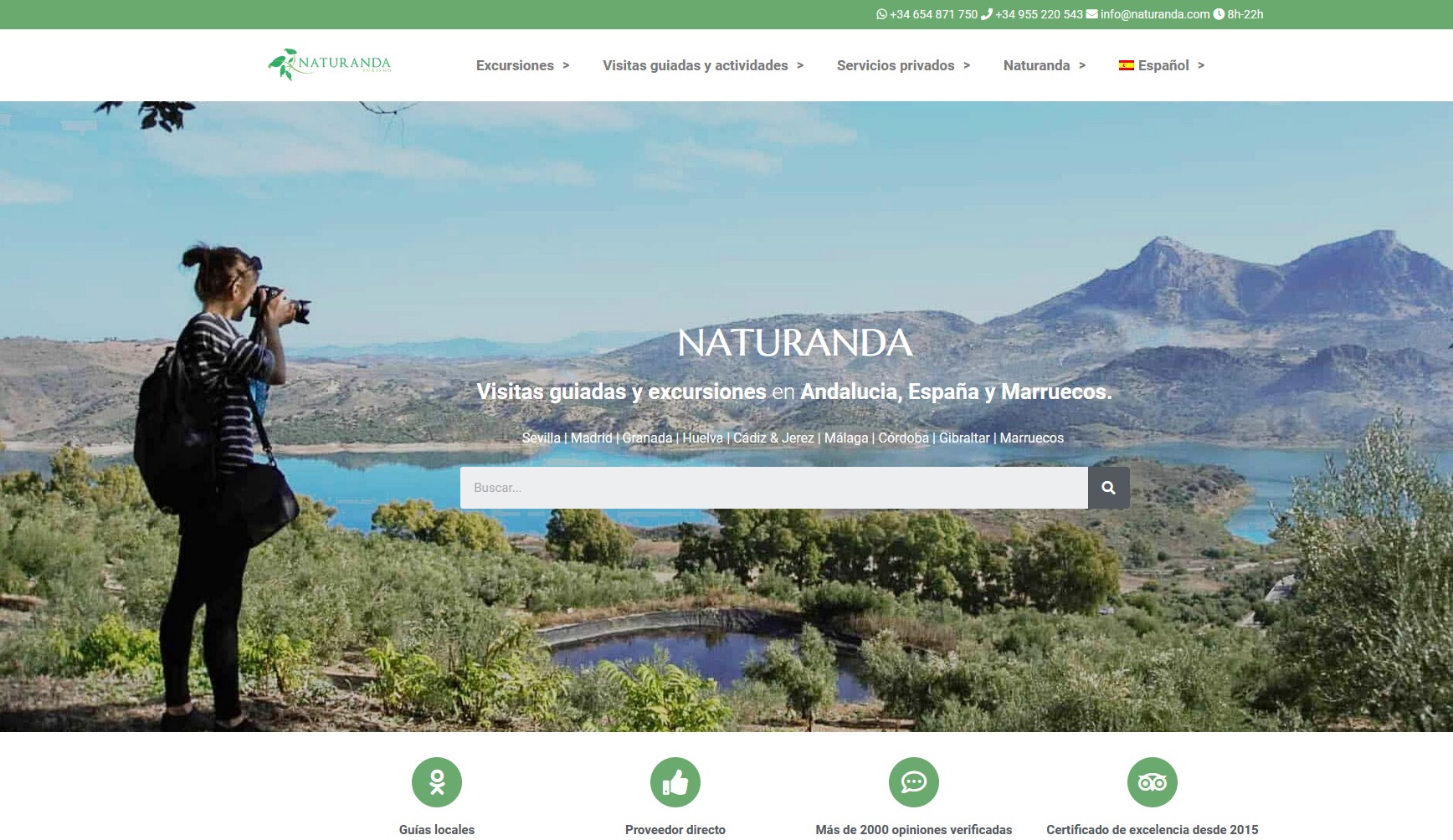 Diseño web para Empresas de actividades y Turismo 